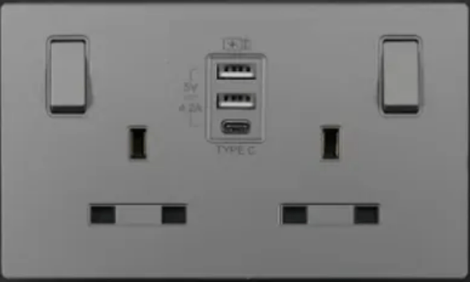FYM Jovia 頌雅系列 13A二位有掣連 USB TypeA&TypeC插座(USB孖蘇)