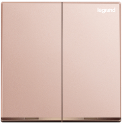 Legrand 羅格朗 Galion 系列 鑲銀邊 20A 兩位雙極掣連LED指示燈(20A孖燈曲)