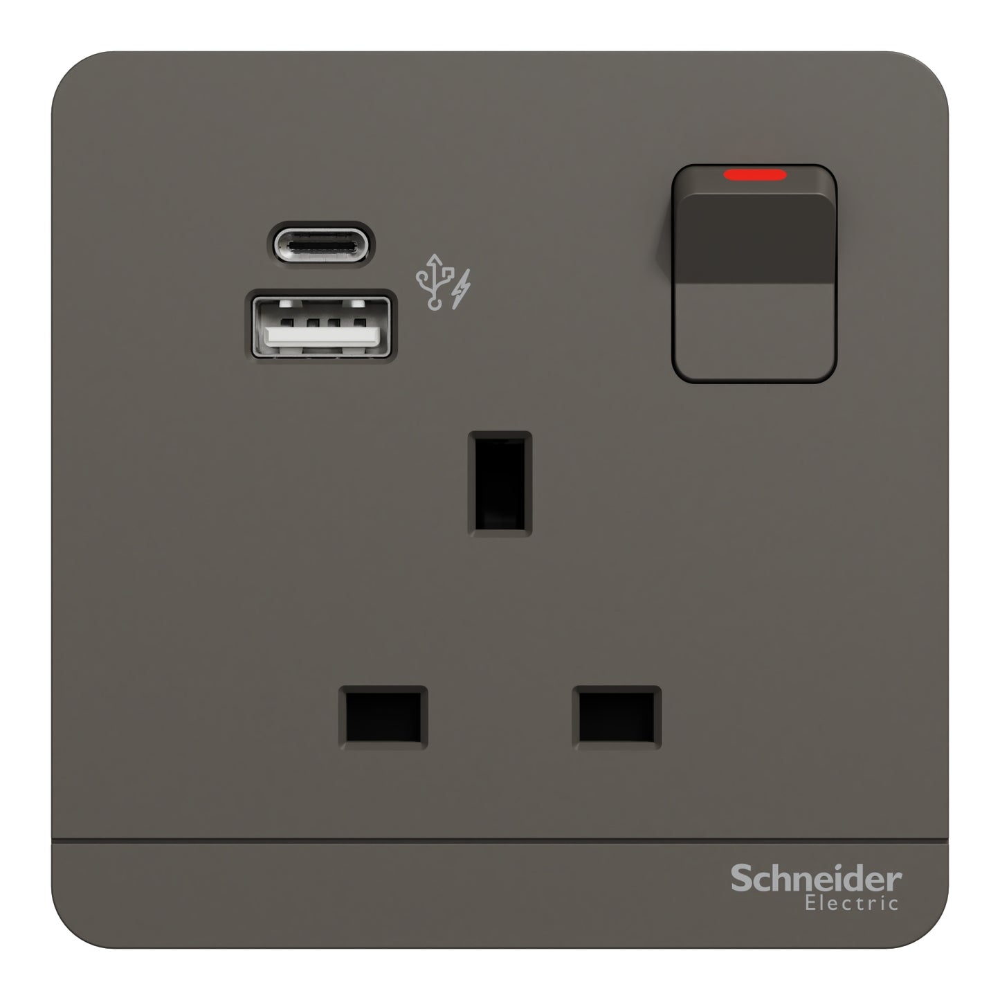 奐尚 Schneider 施耐德 AvatarOn 奐尚系列燈制掣面 13A 單位有掣連USB Type A & Type C 插座(USB typeC 單蘇)