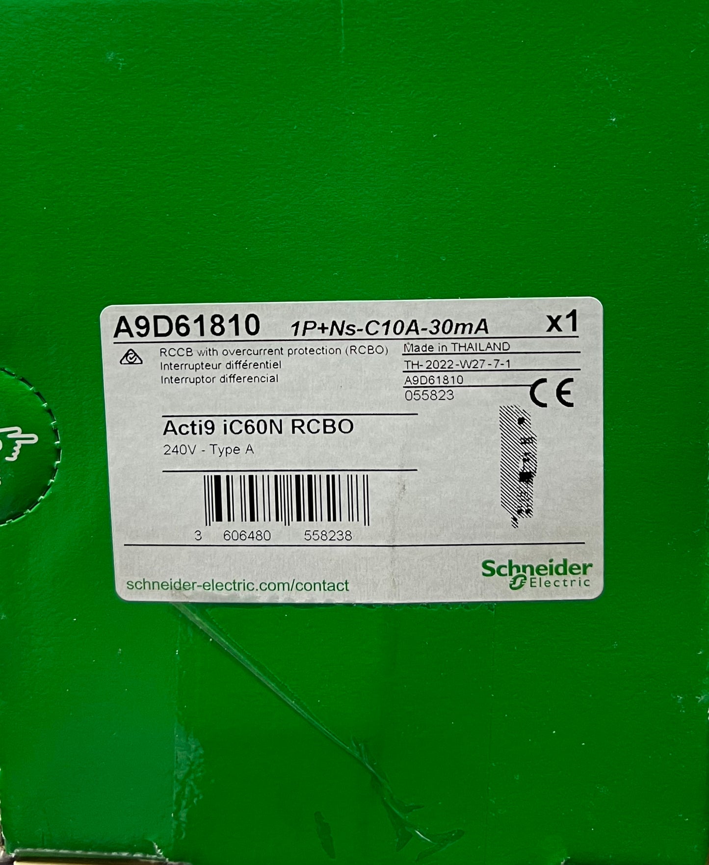施耐德 Schneider RCBO 漏電保護斷路器