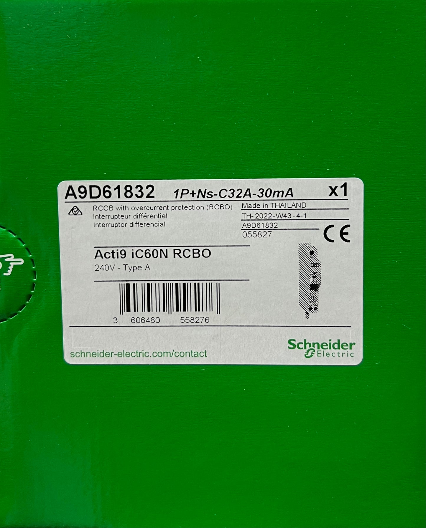 施耐德 Schneider RCBO 漏電保護斷路器