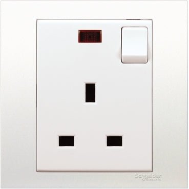 Schneider Electric 施耐德電氣 Vivace 元雅系列(KB) 13A 單位連保護門有掣連LED指示燈插座(13A有掣單蘇) KB15N_WE