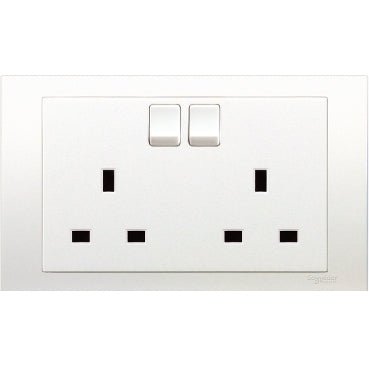 Schneider Electric 施耐德電氣 Vivace 元雅系列(KB) 13A 兩位連保護門有掣插座(孖有掣插蘇)