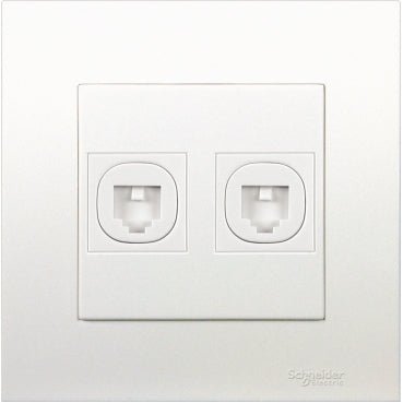Schneider Electric 施耐德電氣 Vivace 元雅系列(KB) 兩位RJ11電話插座Keystone面板備防塵活門(孖電話蘇) KB32TS_WE