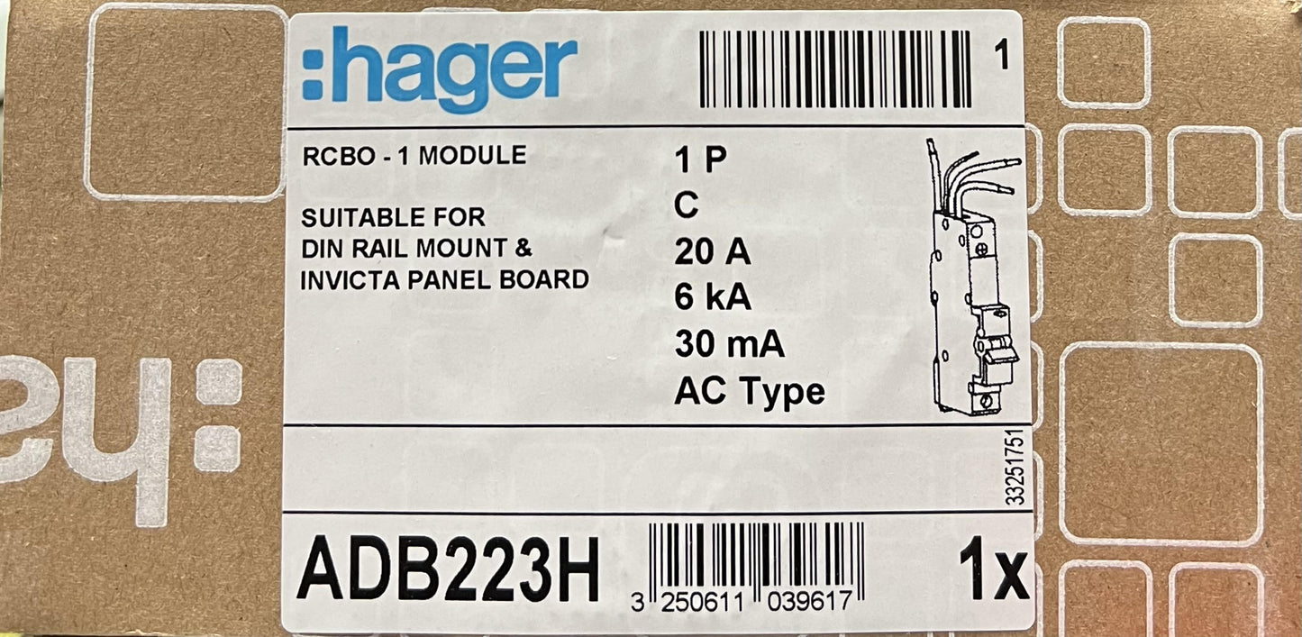 Hager RCBO 單極水氣菲 老鼠尾 C Type