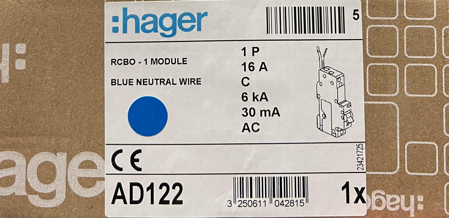 Hager RCBO 單極水氣菲 老鼠尾 C Type