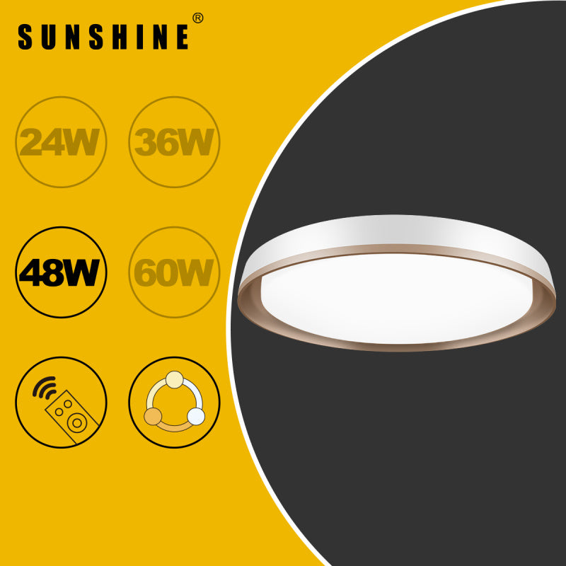 陽光 SUNSHINE 金透明 可調光暗 LED遙控天花燈吸頂燈 三色溫 3000K/4000K/6500K CLU-R