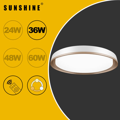 陽光 SUNSHINE 金透明 可調光暗 LED遙控天花燈吸頂燈 三色溫 3000K/4000K/6500K CLU-R