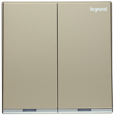 Legrand 羅格朗 Galion 系列 鑲銀邊 20A 兩位雙極掣連LED指示燈(20A孖燈曲)