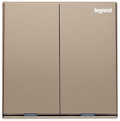 Legrand 羅格朗 Galion 系列 鑲銀邊 20A 兩位雙極掣連LED指示燈(20A孖燈曲)