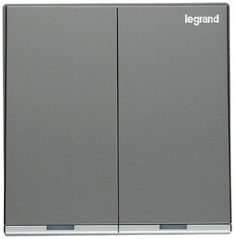 Legrand 羅格朗 Galion 系列 鑲銀邊 20A 兩位雙極掣連LED指示燈(20A孖燈曲)