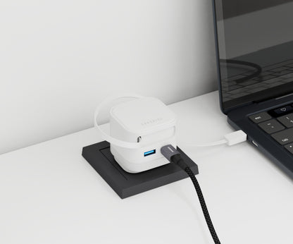 陽光 SUNSHINE 1C1A 35W GaN 氮化鎵插牆式快速充電器 附伸縮USB-C充電線 MPF-35BK/WH
