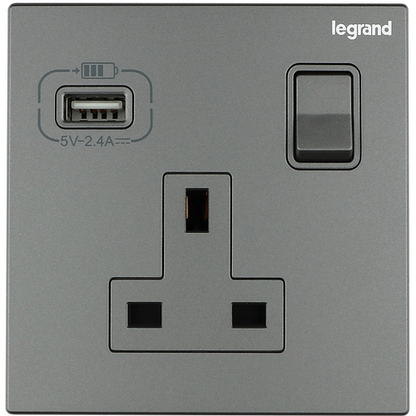 Legrand 羅格朗 Galion 系列 13A 單位有掣連USB插座(USB單蘇)