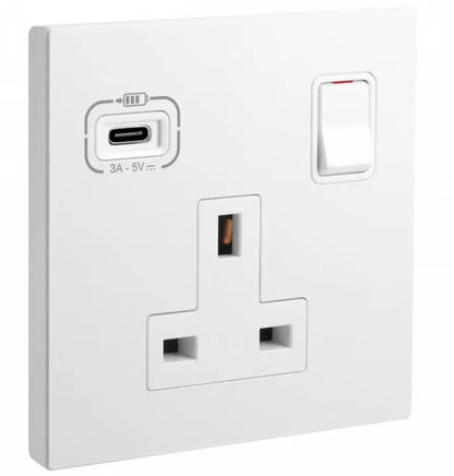 Galion 系列 13A 單位有掣連USB TYPE C 插座 (Type C USB單蘇)