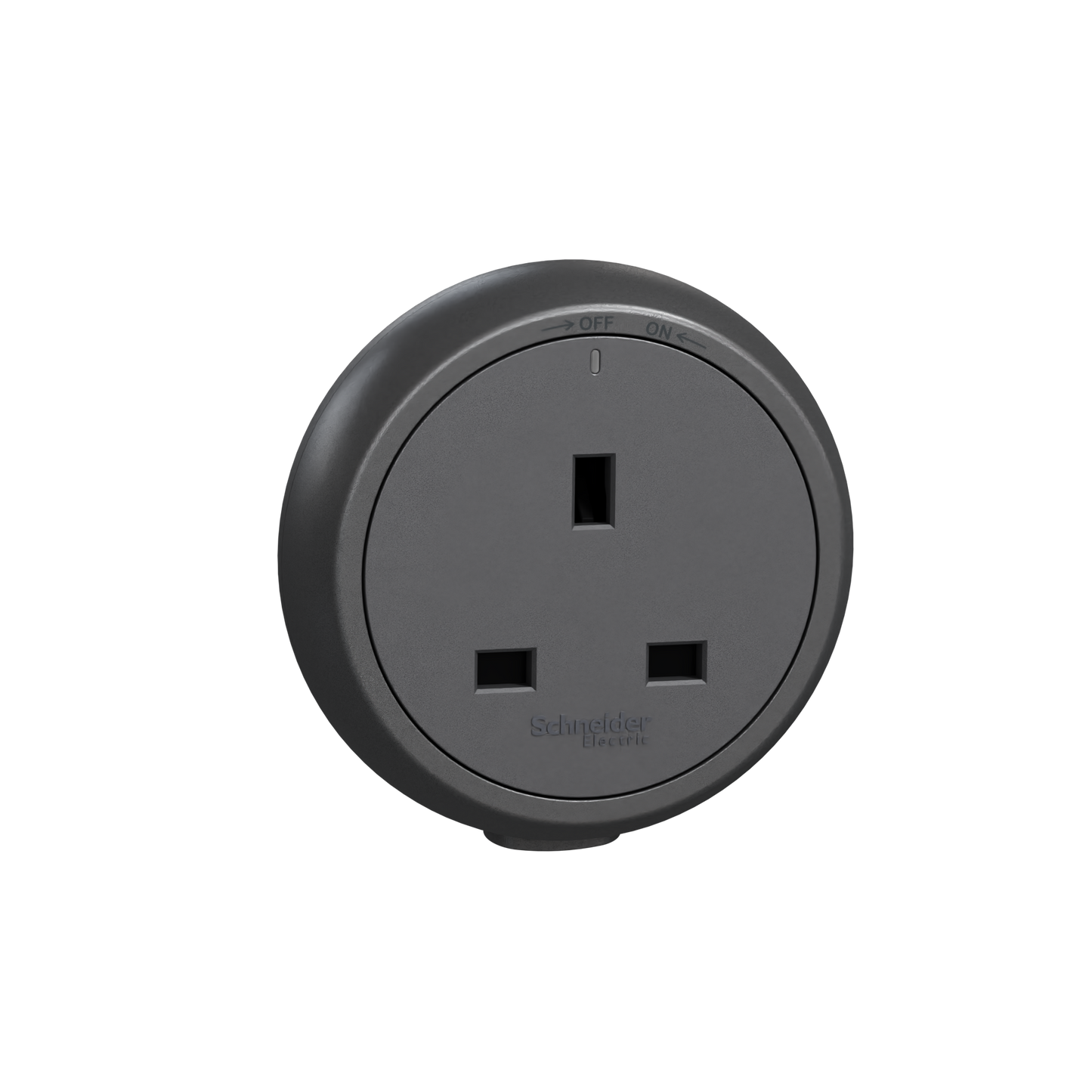 施耐德電氣 Easy Series 明裝式電力軌道 13A 250V 三極插座連保護門插座模組 夜幕黑(GY)