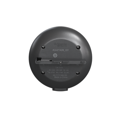 施耐德電氣 Easy Series 明裝式電力軌道 13A 250V 三極插座連保護門插座模組 夜幕黑(GY)