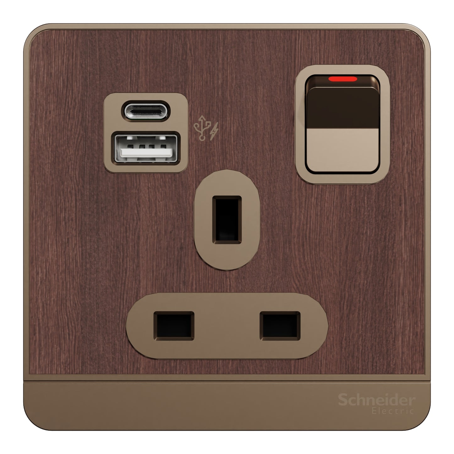 奐尚 Schneider 施耐德 AvatarOn 奐尚系列燈制掣面 13A 單位有掣連USB Type A & Type C 插座(USB typeC 單蘇)