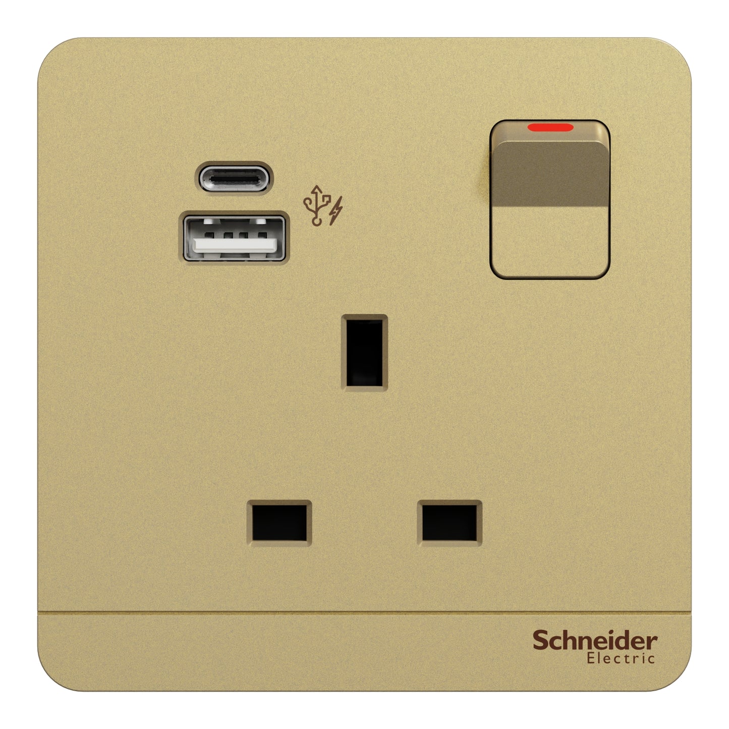 奐尚 Schneider 施耐德 AvatarOn 奐尚系列燈制掣面 13A 單位有掣連USB Type A & Type C 插座(USB typeC 單蘇)