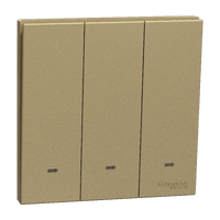 奐然系列 AvatarOn C 16AX 三位雙控開關掣連連螢光指示 沉醉金  (3吐制) E8733L2F_WG