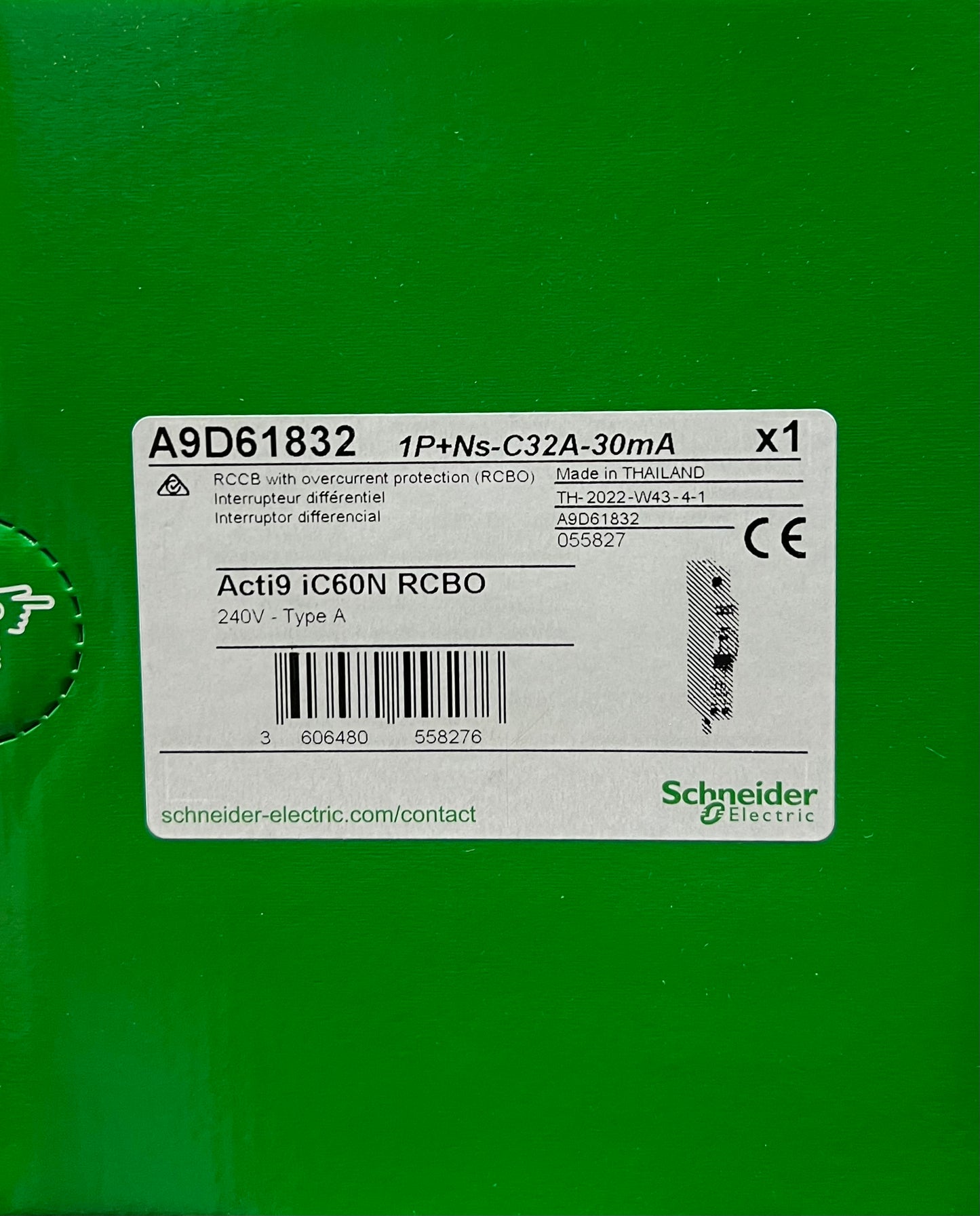 施耐德 Schneider RCBO 單極水氣菲 老鼠尾