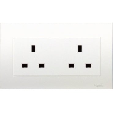 Schneider Electric 施耐德電氣 Vivace 元雅系列(KB) 13A 兩位連保護門插座(孖插蘇) KBT426_WE