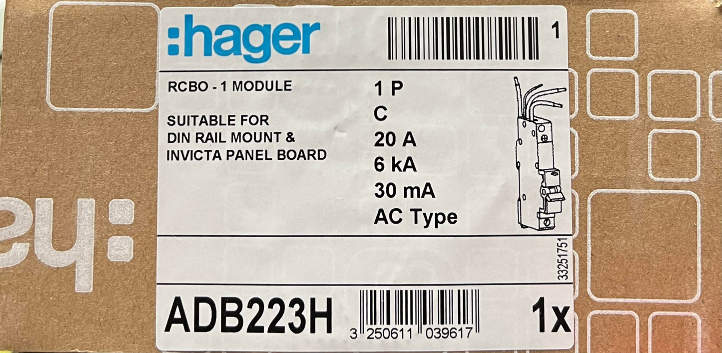 Hager RCBO 單極水氣菲 老鼠尾 C Type