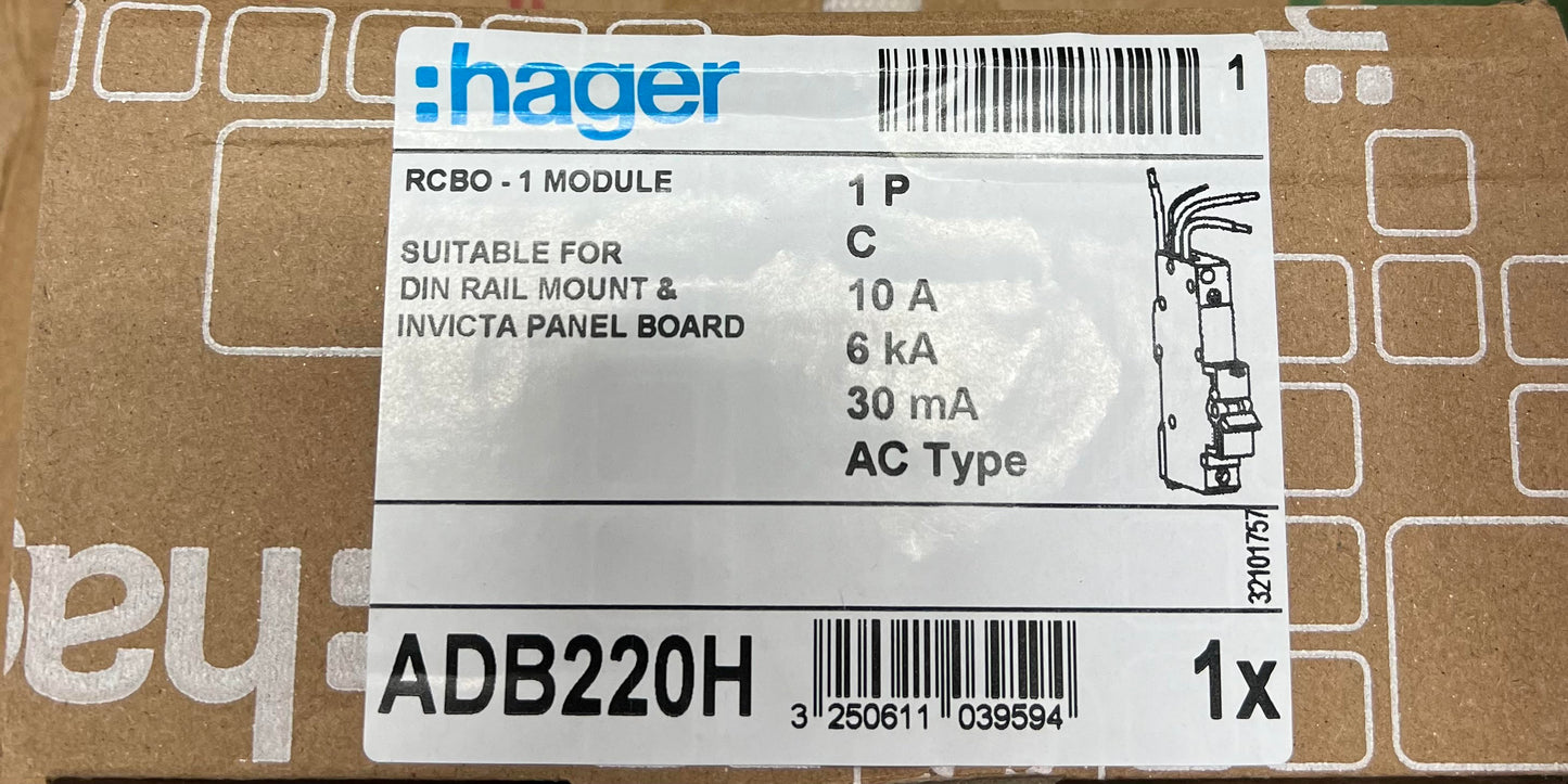 Hager RCBO 單極水氣菲 老鼠尾 C Type