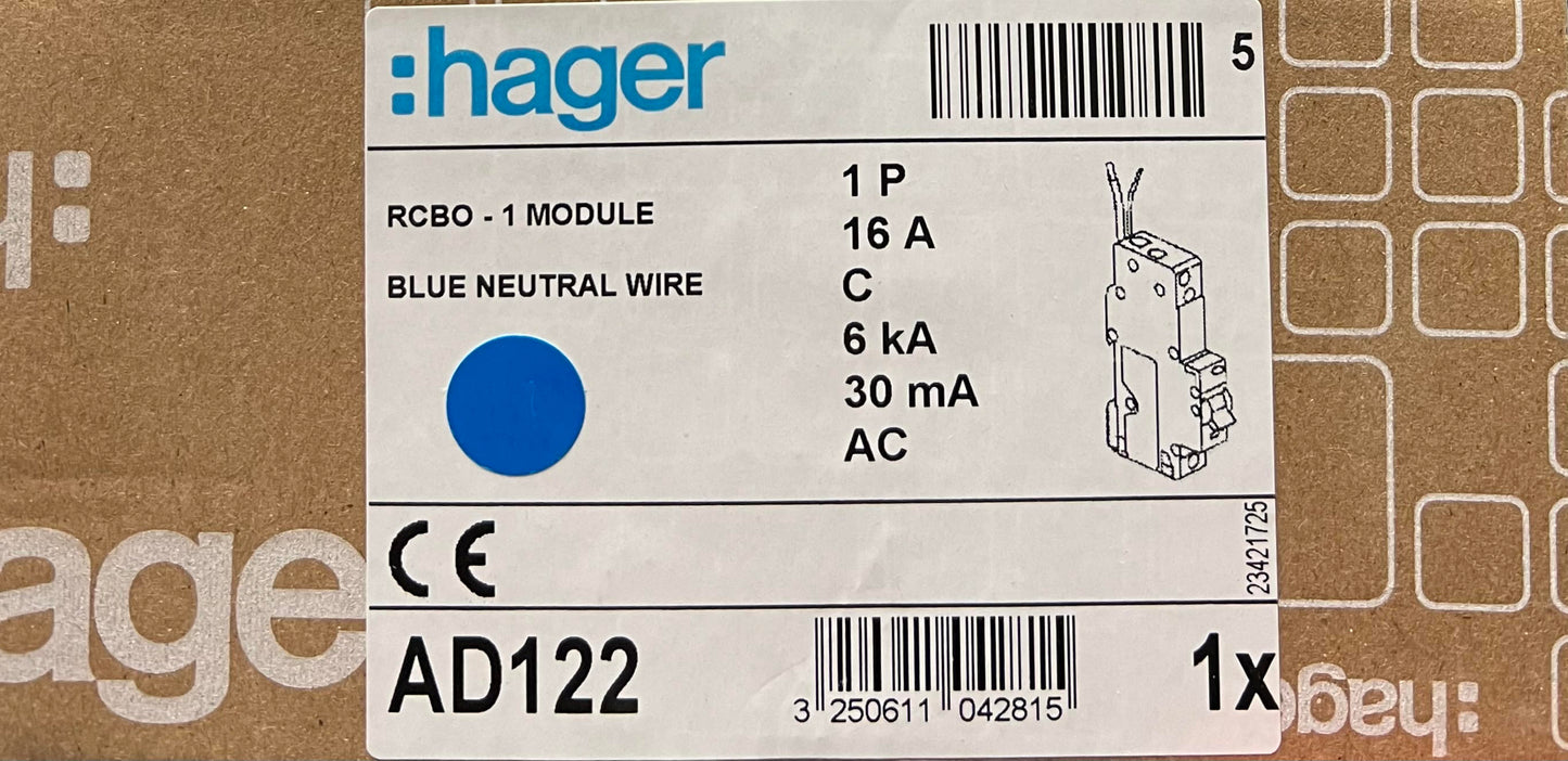 Hager RCBO 單極水氣菲 老鼠尾 C Type